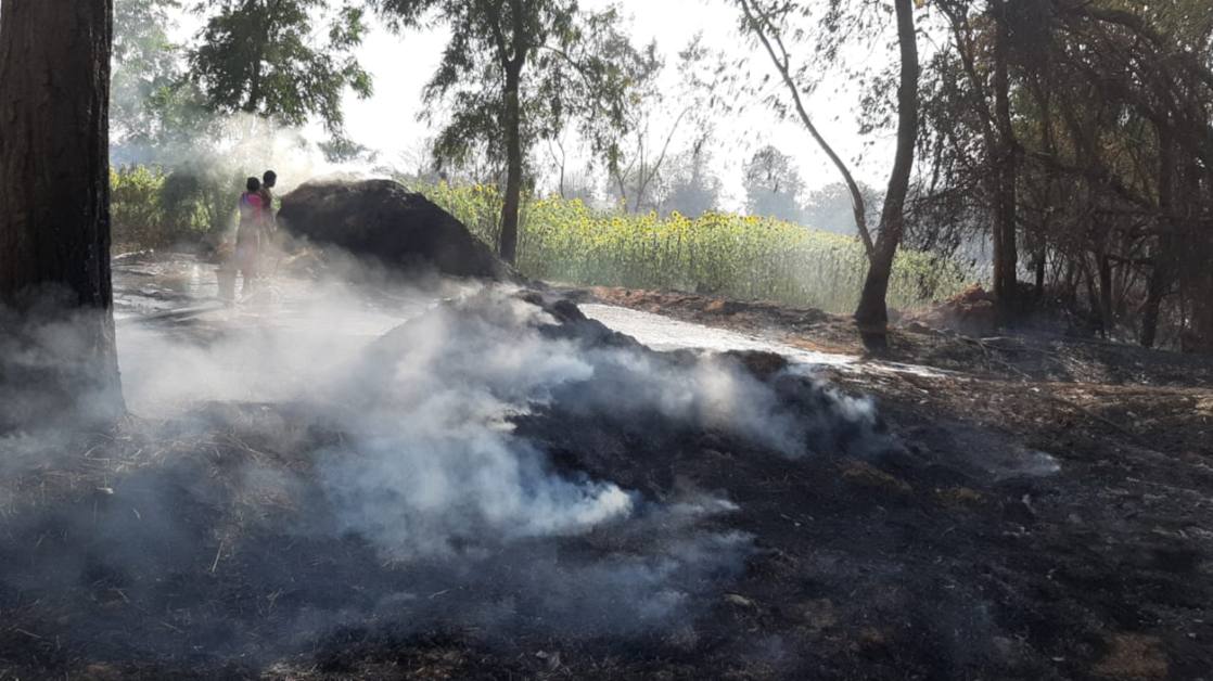 28 एकड़ बांस के जंगल में लगी भीषण आग, भारी मशक्कत के बाद पाया काबू, मंत्री पटेल ने दिया हर संभव मदद का आश्वासन