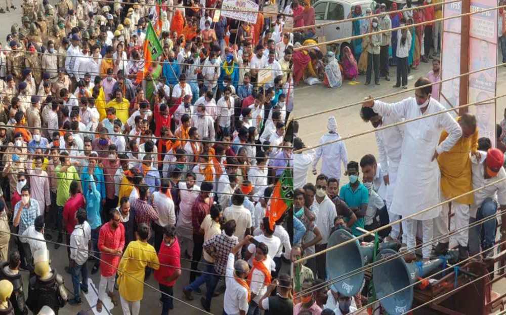 बीजेपी की जन आक्रोश रैली, बृजमोहन, मूणत, सुंदरानी समेत हजारों कार्यकर्ता गिरफ्तार…