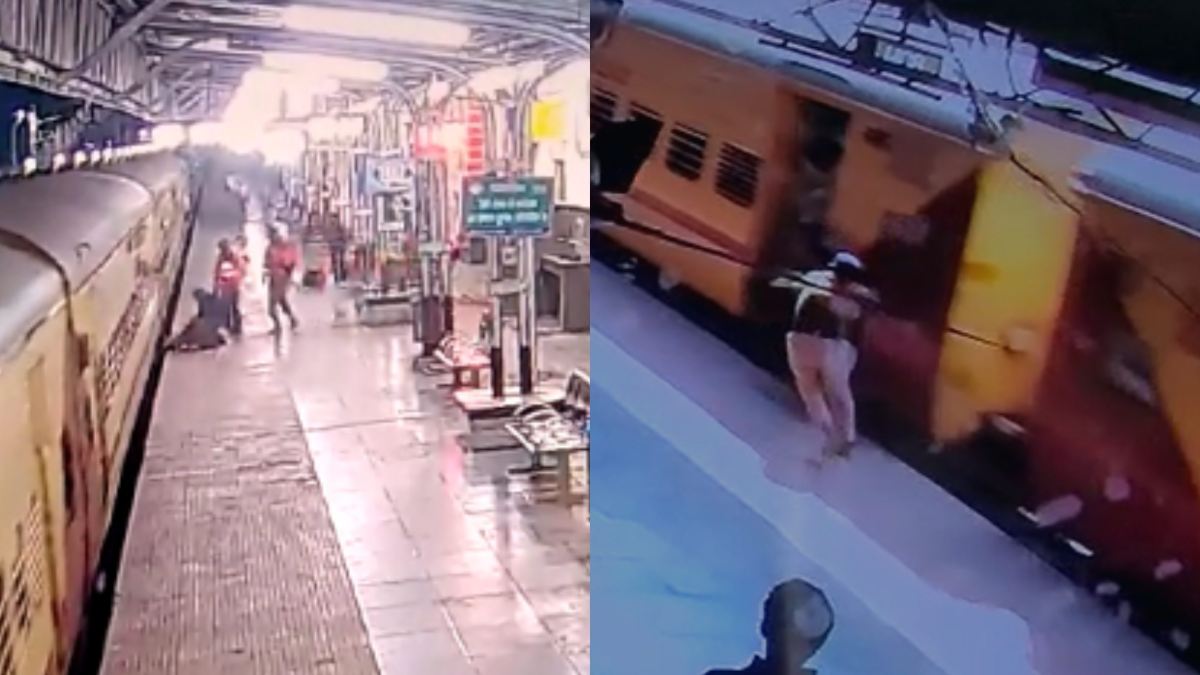 RPF की सतर्कता से बची 2 जिंदगियां: चलती ट्रेन से गिरी महिला और नाबालिग को रेलवे पुलिस ने बचाया, देखें VIDEO