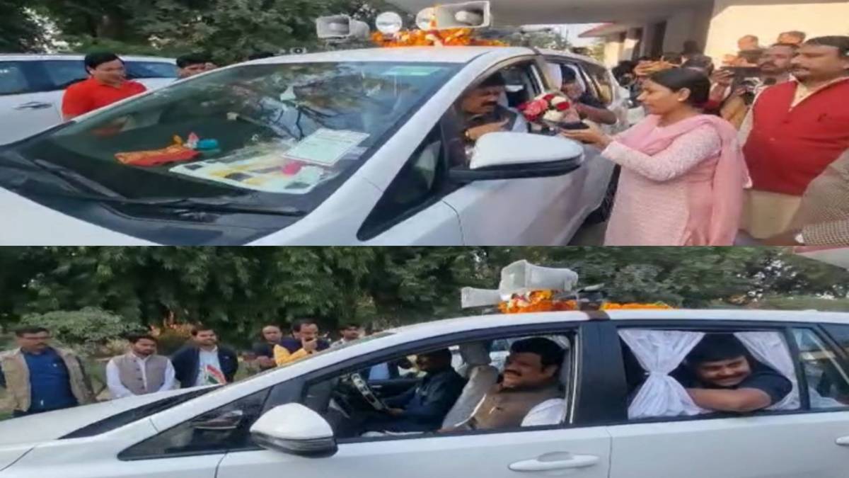 मंत्री को गुलदस्ता, जनता पर जुर्माना: परिवहन मंत्री और उनके ड्राइवर ने तोड़ा ट्रैफिक रूल, ट्रांसपोर्ट अधिकारी ने कार्रवाई के बजाय दिया फूल, VIDEO वायरल