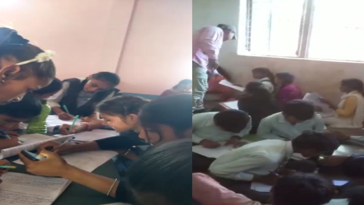5वीं-8वीं की बोर्ड परीक्षा में धड़ल्ले से नकल: शाजापुर में मोबाइल से पेपर सॉल्व कर रहे थे स्टूडेंट्स, रीवा में शिक्षक बोलकर लिखवा रहे थे उत्तर, VIDEO वायरल