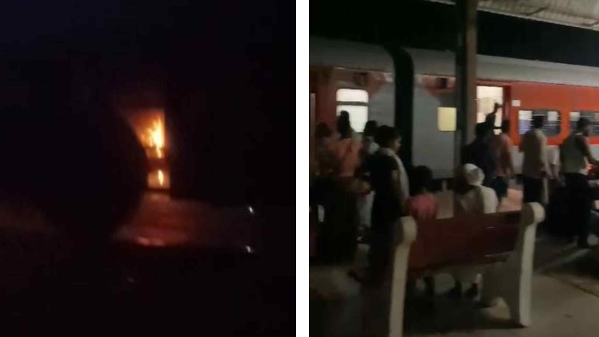 THE BURNING TRAIN : Puri-Durg Express में लगी आग, यात्रियों में मची भगदड़, कई को आई चोट, देखिए VIDEO