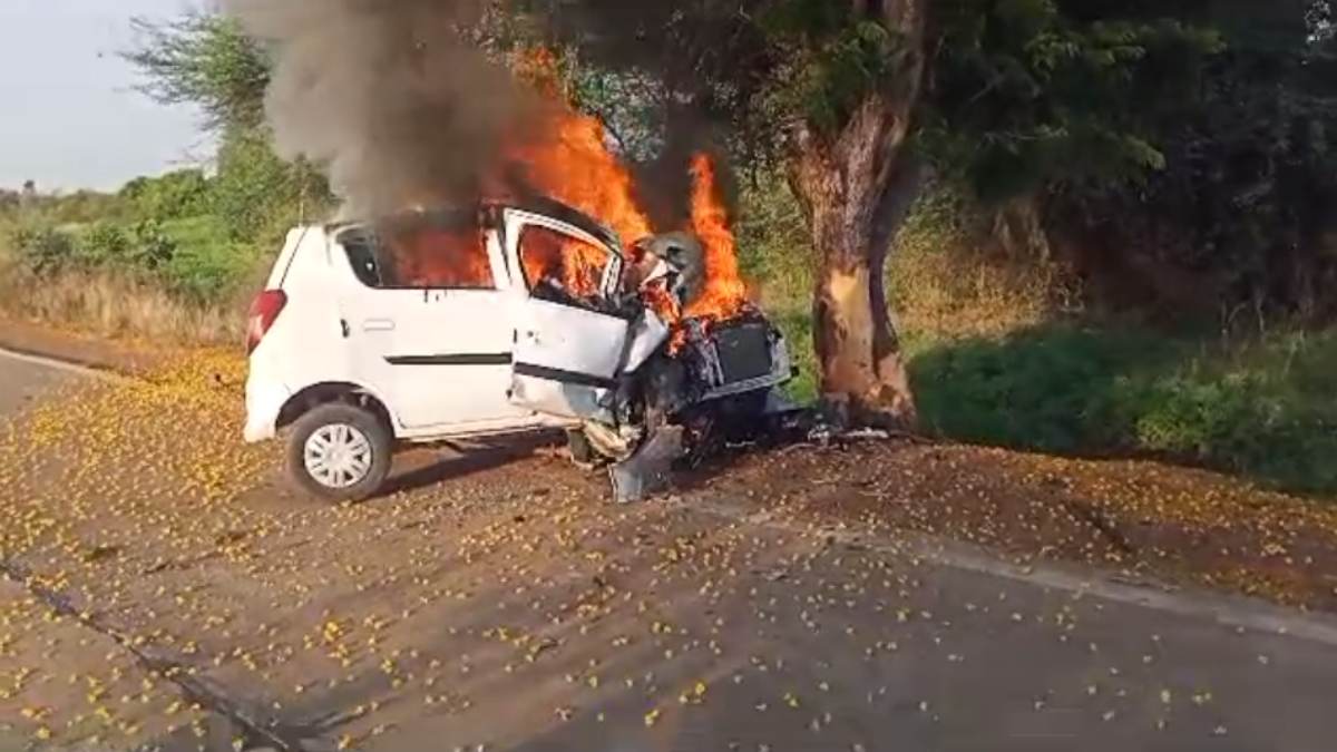 MP में दर्दनाक हादसा: पेड़ से टकराई कार, आग लगने से दो महिला समेत 4 लोग जिंदा जले