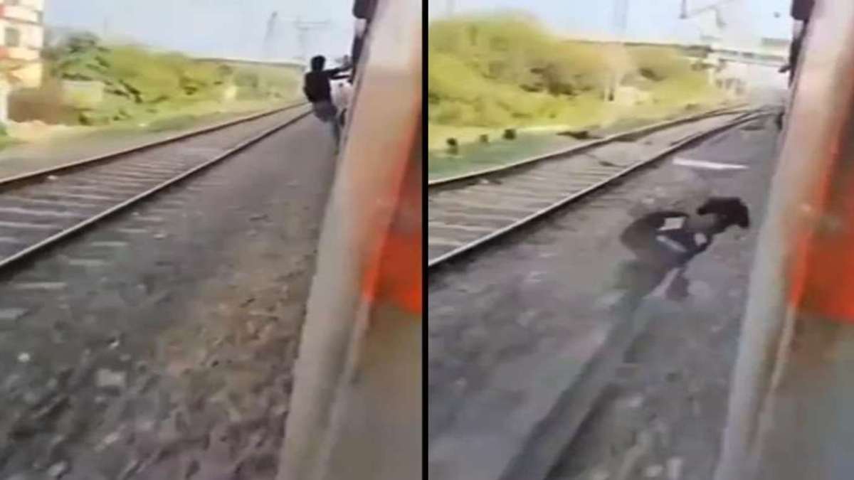 मौत की Reel ! ट्रेन से बाहर लटकर युवक ने किया जानलेवा स्टंट, फिर उसके साथ जो हुआ देखकर कांप जाएगी आपकी रूह, देखें VIDEO…