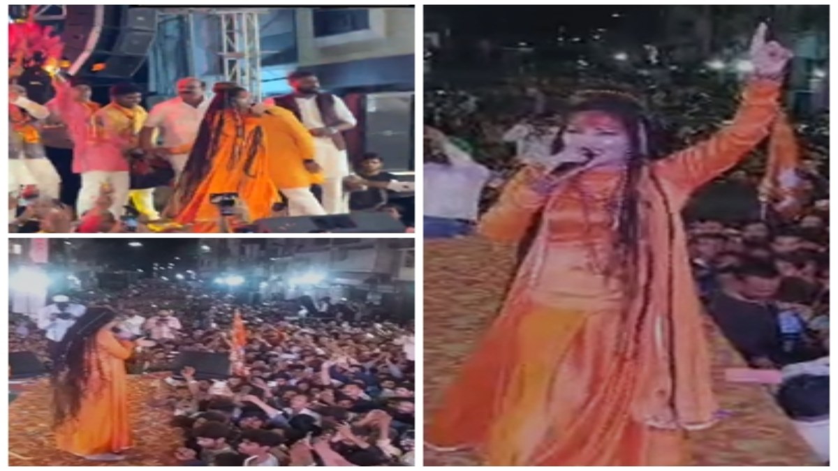 MP कांग्रेस के धार्मिक मंच पर बीजेपी नेताओं का जमावड़ा: भजन गायिका शहनाज की आवाज पर झूमे लोग, लगाए जय श्रीराम के नारे 