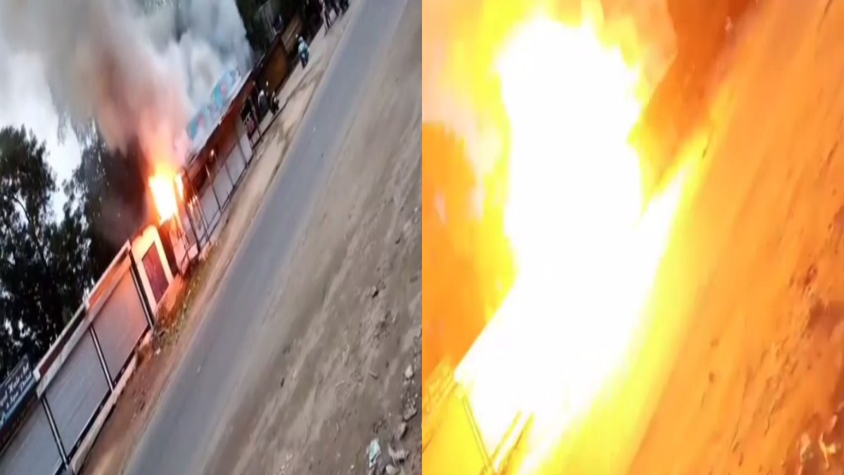 रेफ्रिजरेटर में हुआ धमाका: 6 फ्रिज समेत मिल्क पार्लर का सामान जलकर राख, VIDEO, कोई जनहानि नहीं