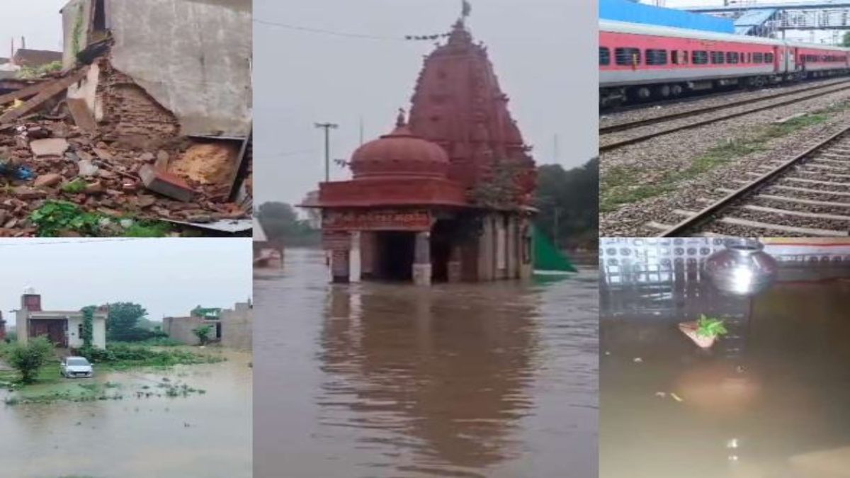 MP में बारिश का कहर: ग्वालियर-मुरैना में रेल यातायात बाधित, शिप्रा नदी में बाढ़ से पुल डूबा, तीन से अधिक मकान धराशाई, कई मंदिर डूबे
