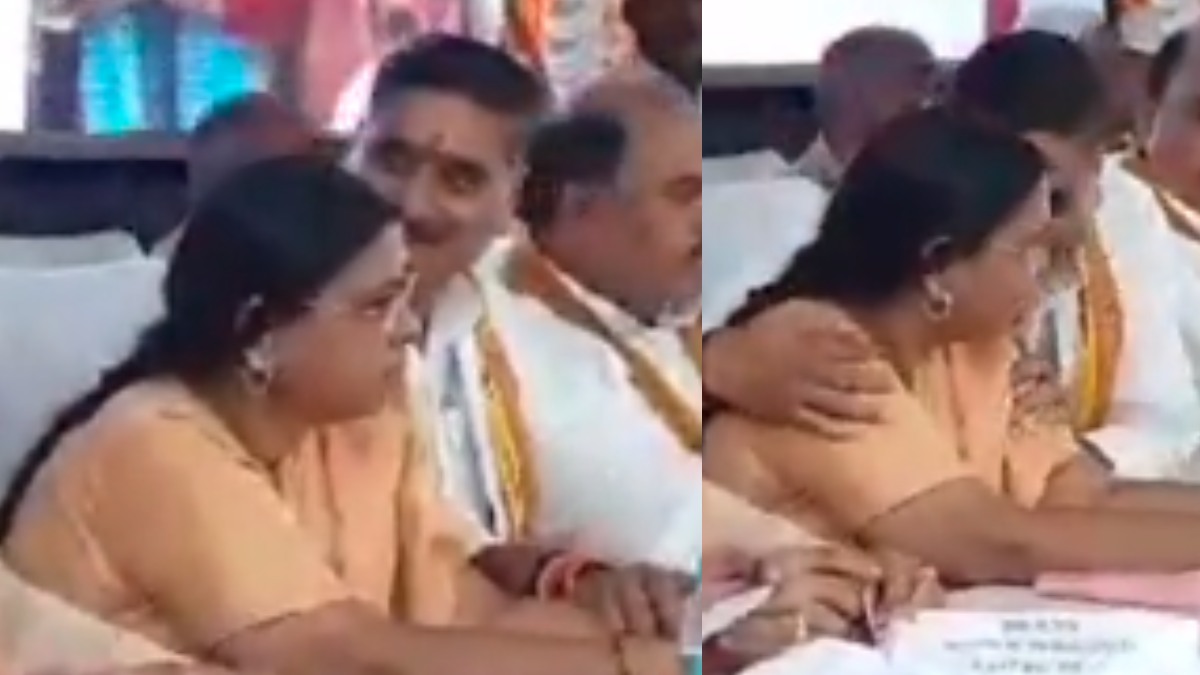 सरेआम भाजपा सांसद ने महिला विधायक से की छेड़खानी, सपा नेता ने Video शेयर कर साधा निशाना, कहा- यही RSS-BJP का संस्कार