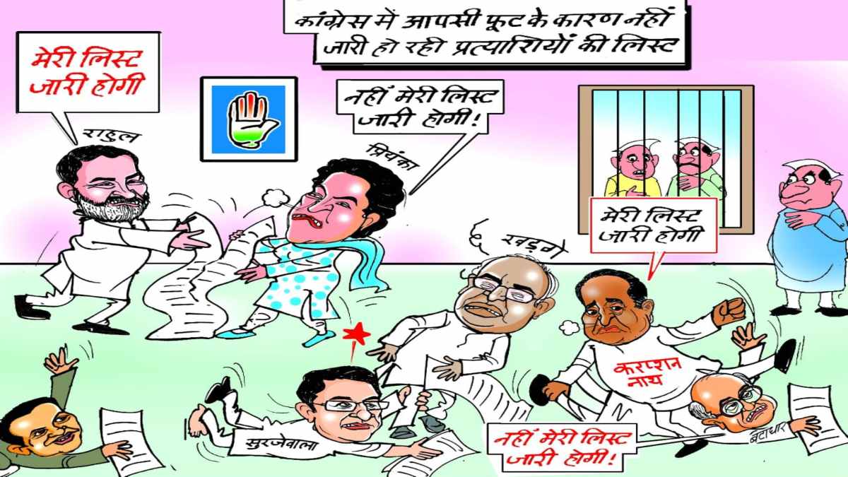 Madhya Pradesh election 2023: MP की चुनावी सियासत में कार्टून वॉर, कांग्रेस की सूची जारी नहीं होने पर BJP का तंज, जारी किया कार्टून
