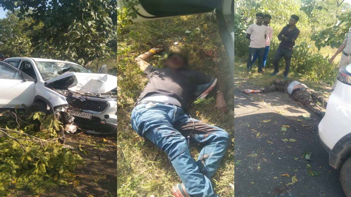 तेज रफ्तार कार पेड़ से टकराई, कांग्रेस प्रत्याशी का प्रचार करने आए 2 कार्यकर्ताओं की दर्दनाक मौत