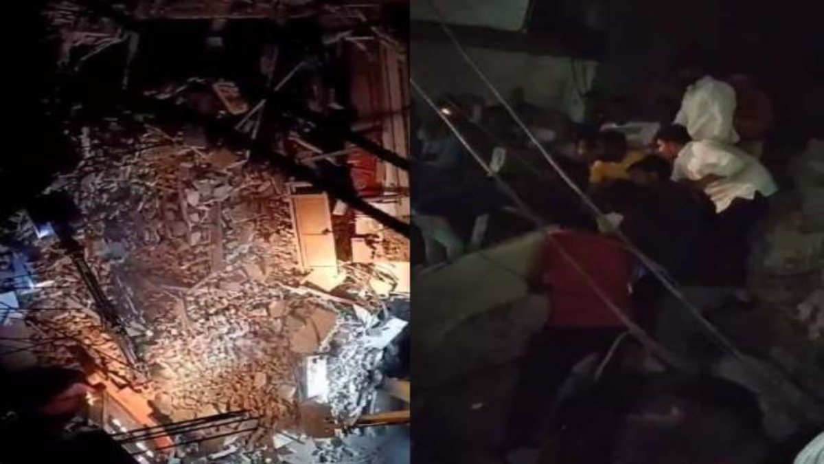 सतना में तीन मंजिला बिल्डिंग गिरी: मलबे में दबने से एक मजदूर की मौत, दो को सुरक्षित निकाला, देखें वीडियो