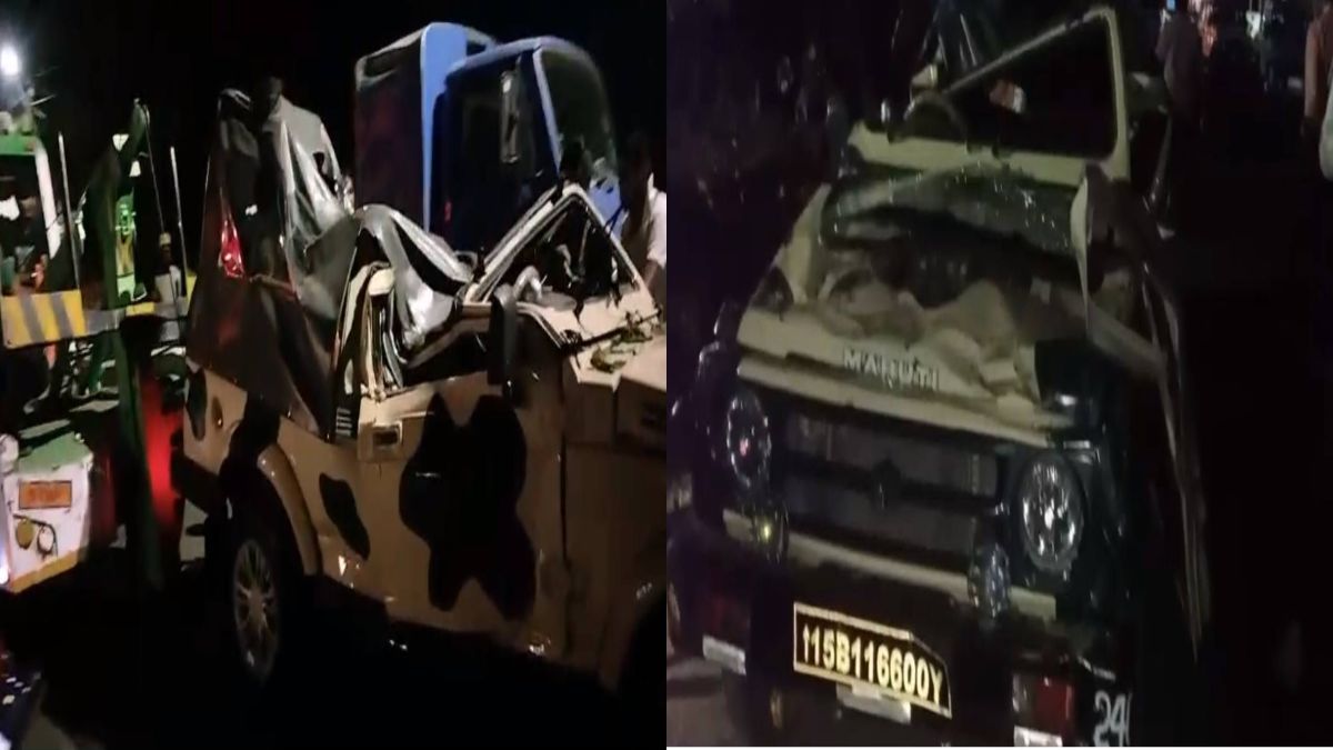 PWD की बड़ी लापरवाही: बिना सड़क जाम किए काट रहे थे पेड़, आर्मी सेना की कार और 3 वाहन चपेट में आए, एक जवान सहित 4 घायल