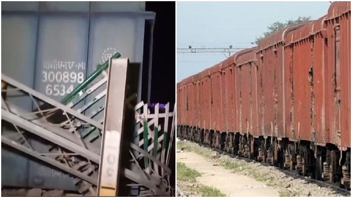 Accident News: ट्रैक छोड़ प्लेटफॉर्म पर चढ़ी मालगाड़ी, रेलवे की बिजली लाइन टूटी, रेल यातायात बाधित