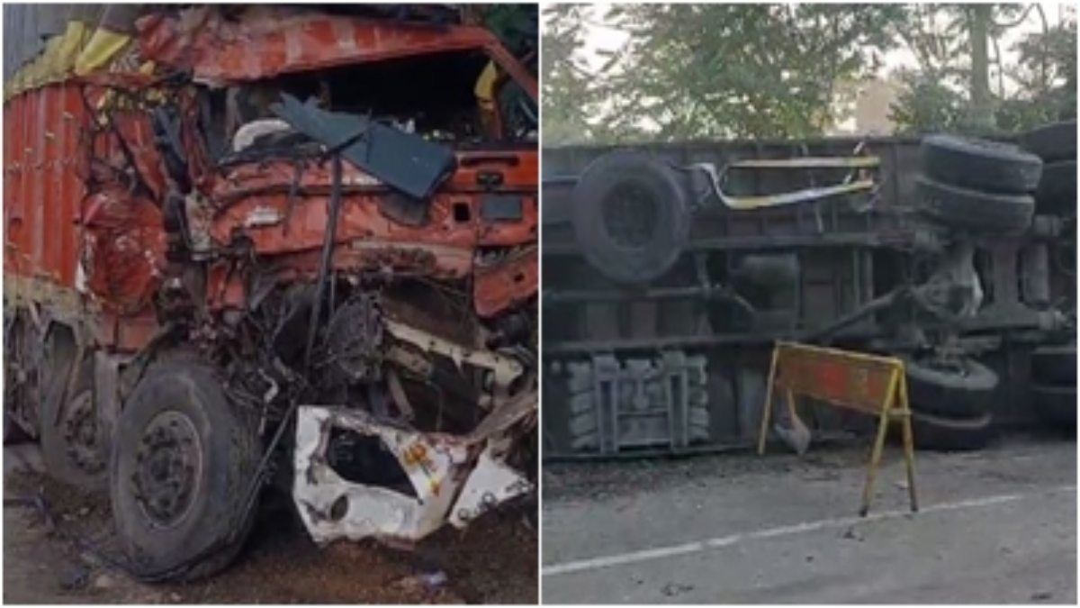 भीषण सड़क हादसा: तीन ट्रक आपस में भिड़े, एक की मौके पर मौत, दो गंभीर घायल   