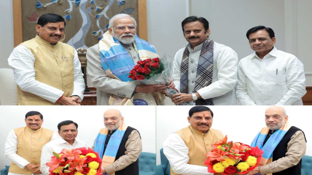 PM मोदी और गृहमंत्री अमित शाह से मिले CM मोहन: दोनों डिप्टी सीएम रहे मौजूद, मुख्यमंत्री ने बताया शिष्टाचार भेंट