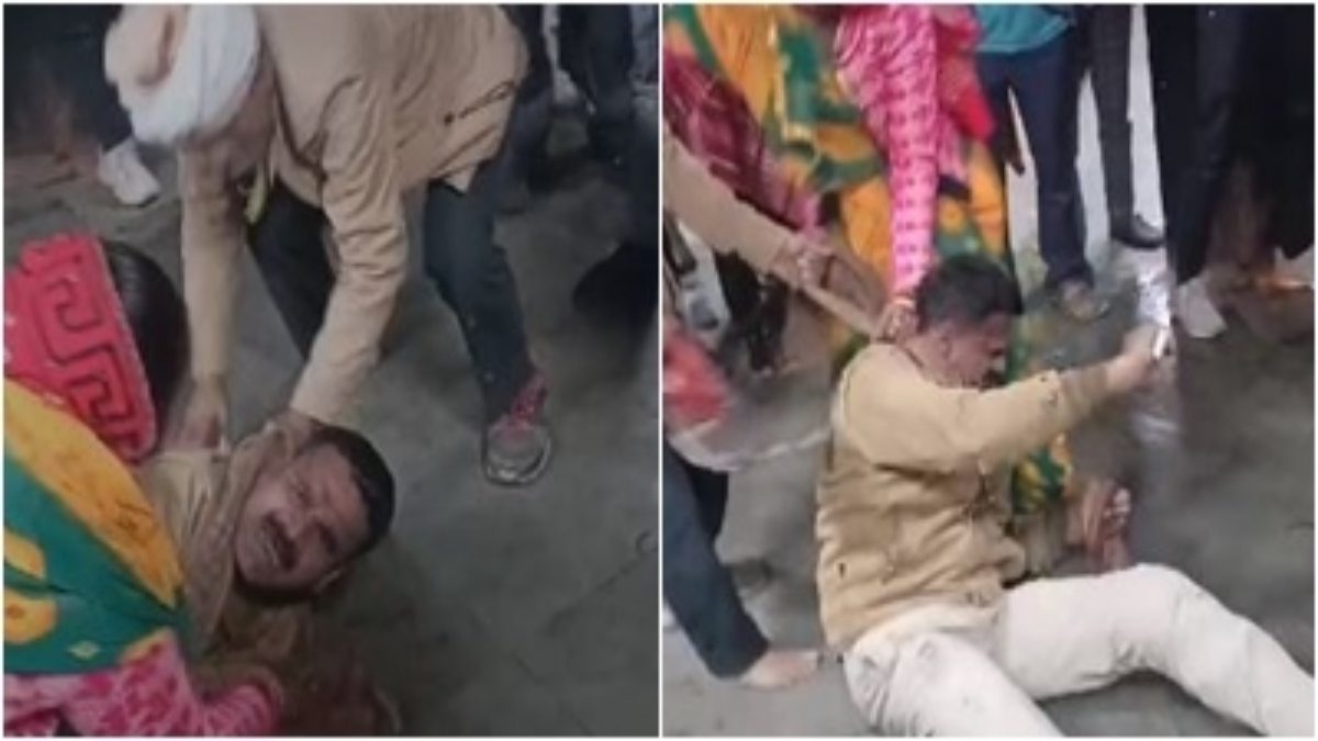 GRP कांस्टेबल के साथ मारपीट: रेलवे स्टेशन पर महिला और पुरुष ने जूता-चप्पल से बेदम पीटा, VIDEO वायरल