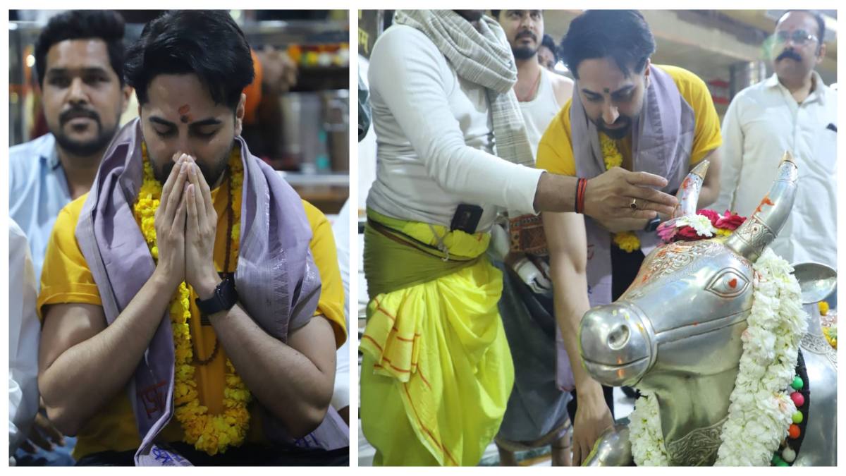 अभिनेता आयुष्मान खुराना पहुंचे बाबा महाकाल की शरण में, पूजा अर्चना कर भगवान शिव से लिया आशीर्वाद