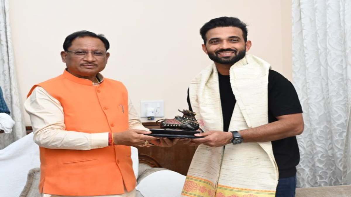 क्रिकेटर रहाणे ने मुख्यमंत्री साय से की मुलाकात, छत्तीसगढ़ में खेलों को बढ़ावा देने के लिए अपने योगदान का दिलाया भरोसा