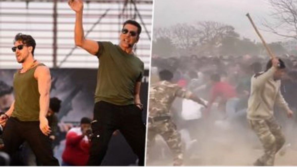 Video : Akshay Kumar और Tiger Shroff को देखने पहुंची भीड़ ने एक दूसरे पर की चप्पलों की बरसात, पुलिस ने किया लाठीचार्ज …