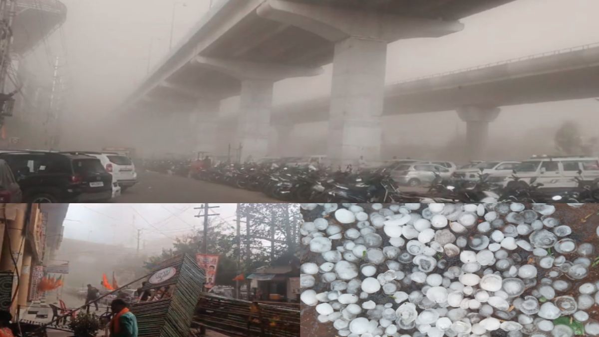 आंधी-तूफान से ढकी राजधानी: बीजेपी मुख्यालय का गेट गिरा, स्वच्छता की खुली पोल, कई जिलों में बारिश के साथ ओलावृष्टि