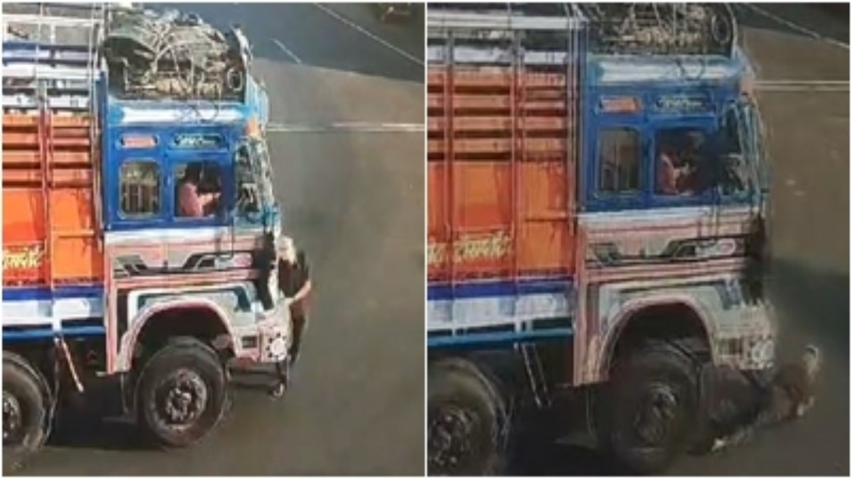 Accident का दर्दनाक Video: बुजुर्ग के ऊपर से गुजरे ट्रक के 14 के 14 चक्के, सड़क पर चिपक गया शव