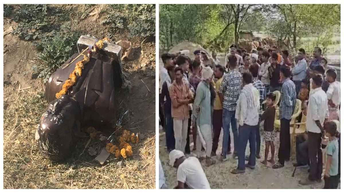 Gwalior News: शरारती तत्वों ने अंबेडकर की प्रतिमा को किया क्षतिग्रस्त, ग्रामीणों के हंगामे पर पहुंची पुलिस