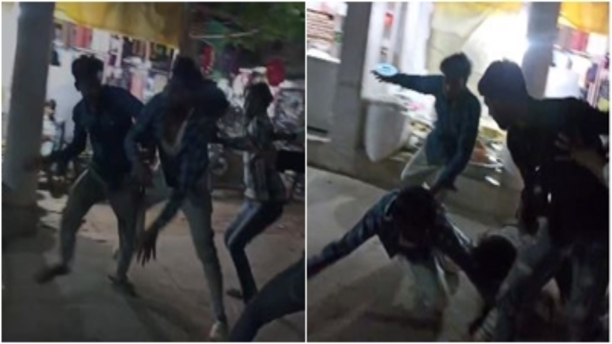 बीच सड़क दे दनादन: युवकों के दो गुटों में चले जमकर लात-घूंसे, VIDEO वायरल