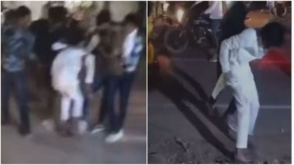 बीच सड़क फिल्मी स्टाइल में मारपीट: पुरानी रंजिश में बदमाशों ने युवक को बुरी तरह पीटा, VIDEO वायरल   