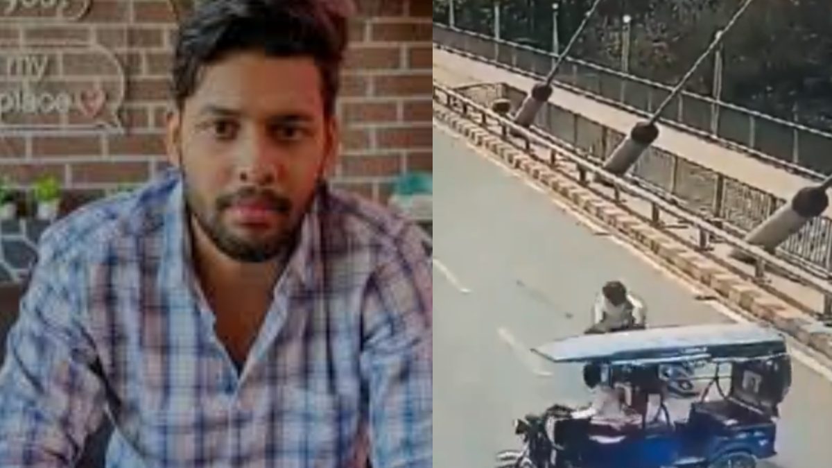 पुल पर अचानक ई-रिक्शा को मोड़ा ड्राइवर, पीछे से आ रही बाइक टकराई, युवक की मौत, देखें Video