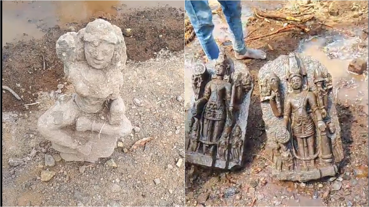 धरती फाड़ कर निकले भगवान: विष्णु भगवान की एक के बाद एक निकली 1 हजार साल पुरानी 9 मूर्तियां, देखें Video