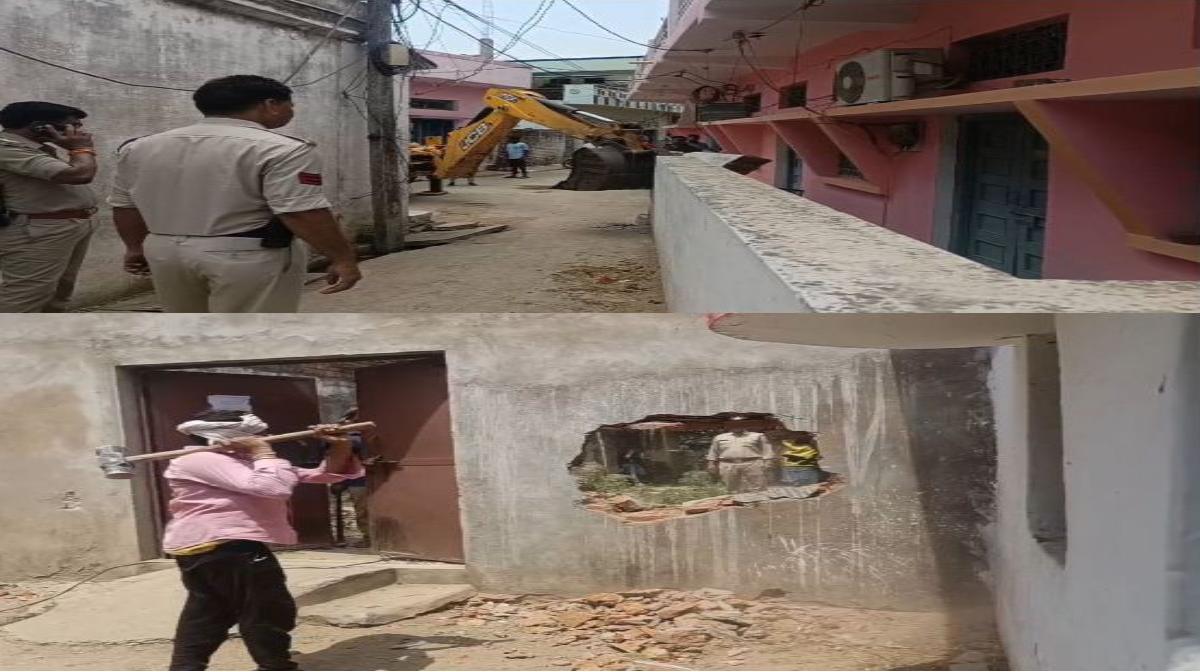 हिस्ट्रीशीटर बदमाश के घर गरजा बुलडोजरः जफ्फू खान ने एक बुजुर्ग के प्लाट पर कब्जा कर बनाया था मकान