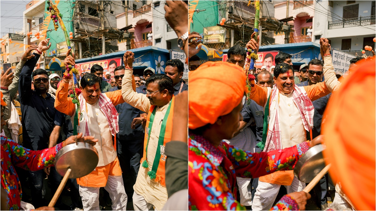 ढोलक की थाप पर थिरके CM मोहन, आदिवासी कलाकारों के साथ किया डांस, BJP प्रत्याशी के समर्थन में किया रोड शो