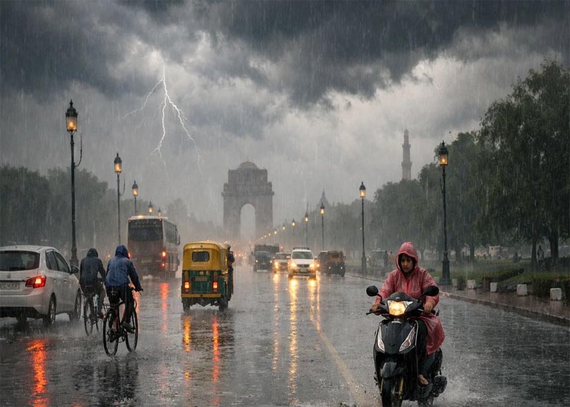 Delhi Weather: दिल्ली-NCR में शीतलहर और प्रदूषण का डबल अटैक, बारिश-बिजली के लिए अलर्ट जारी
