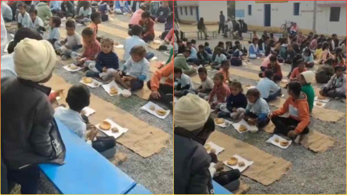मिड-डे मील के नाम पर शर्मनाक हरकत: गणतंत्र दिवस पर बच्चों को नहीं नसीब हुई थाली, रद्दी कागज पर परोसा भोजन