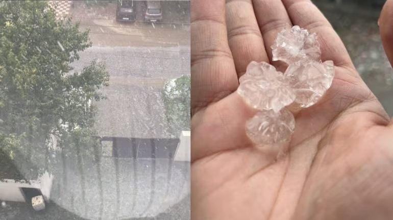 दिल्ली में बारिश: आसमान में गरज-चमक के साथ बढ़ी ठंड, नोएडा में गिरे ओले…IMD का रेड अलर्ट