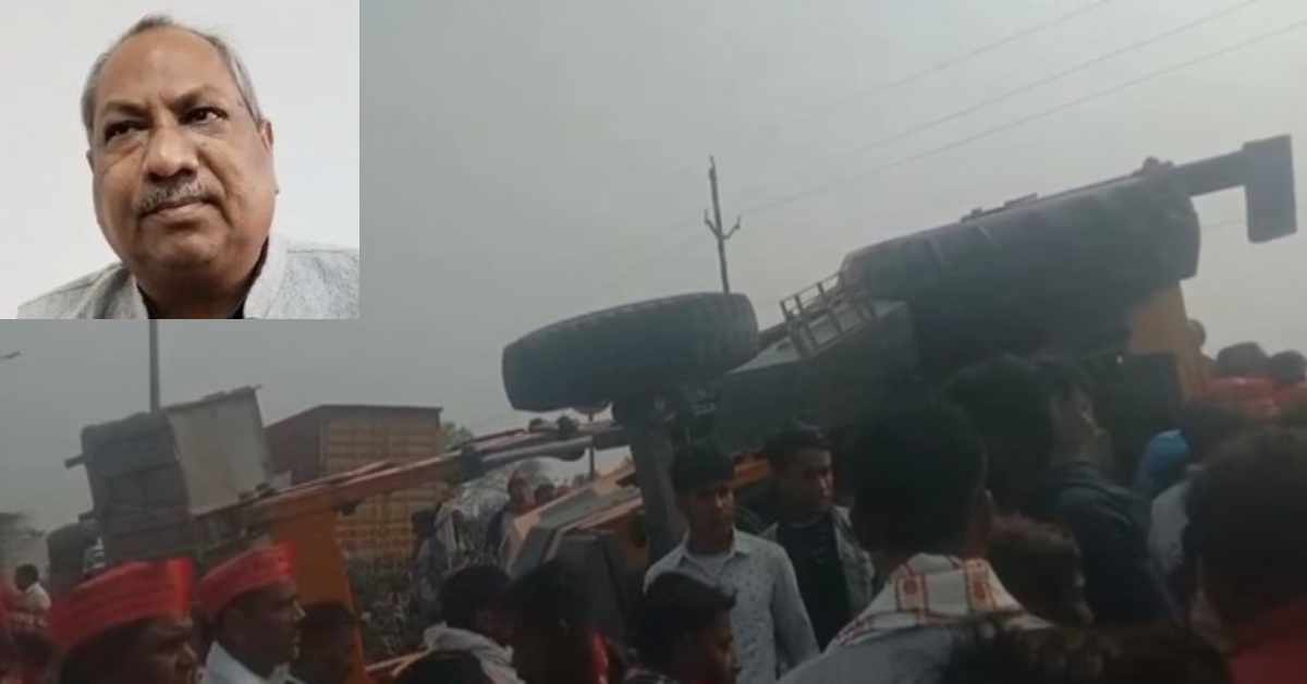 मंत्री संजय निषाद के स्वागत के दौरान पलटा बुलडोजर, हादसे का शिकार हुए कार्यकर्ता की मौत