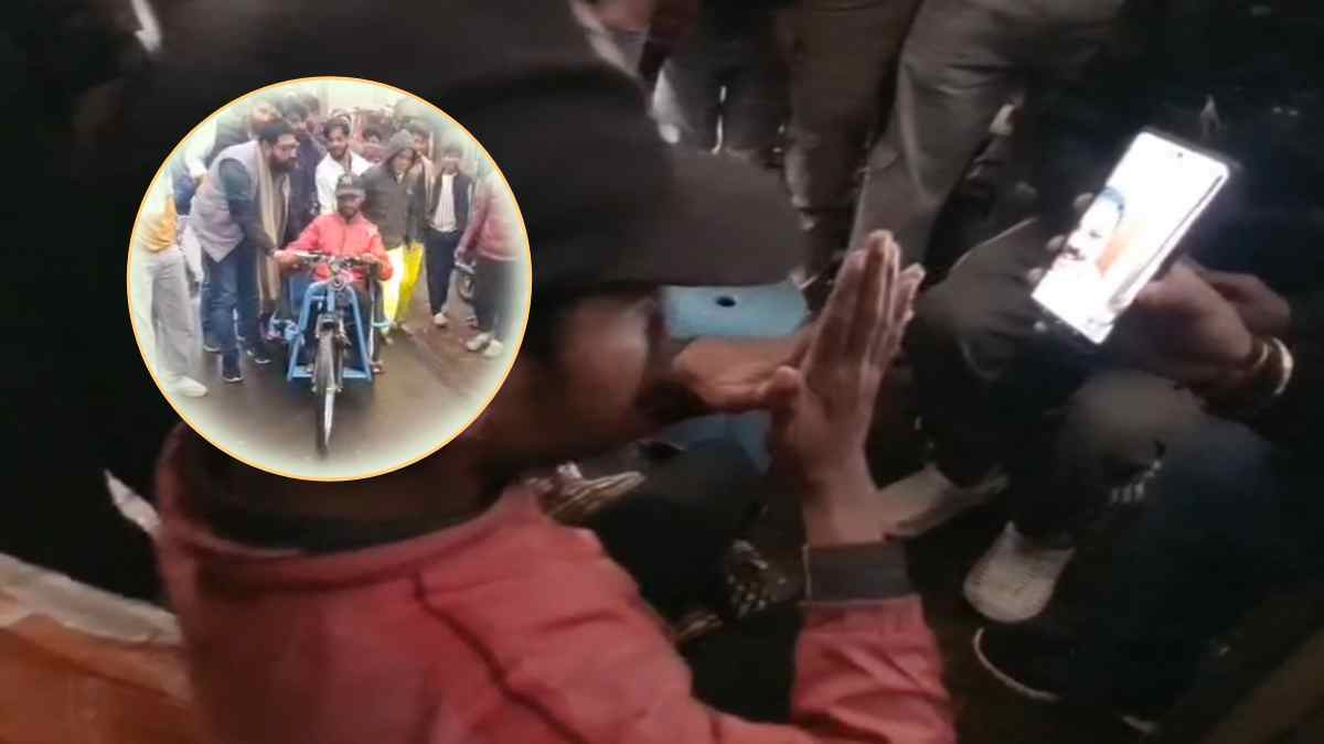 दिव्यांग ने सिंधिया से लगाई थी बैटरी वाली ट्राई साइकिल की गुहार, उमंग सिंघार ने पूरा कर दिया सपना 