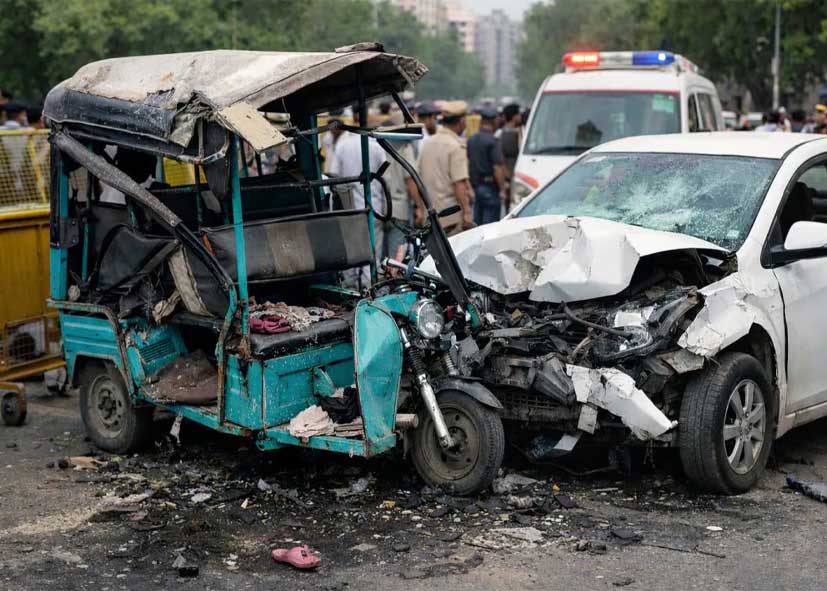 जनकपुरी में तेज रफ्तार का कहर: कार की टक्कर से ई-रिक्शा पलटा, 6 साल की मासूम की मौत