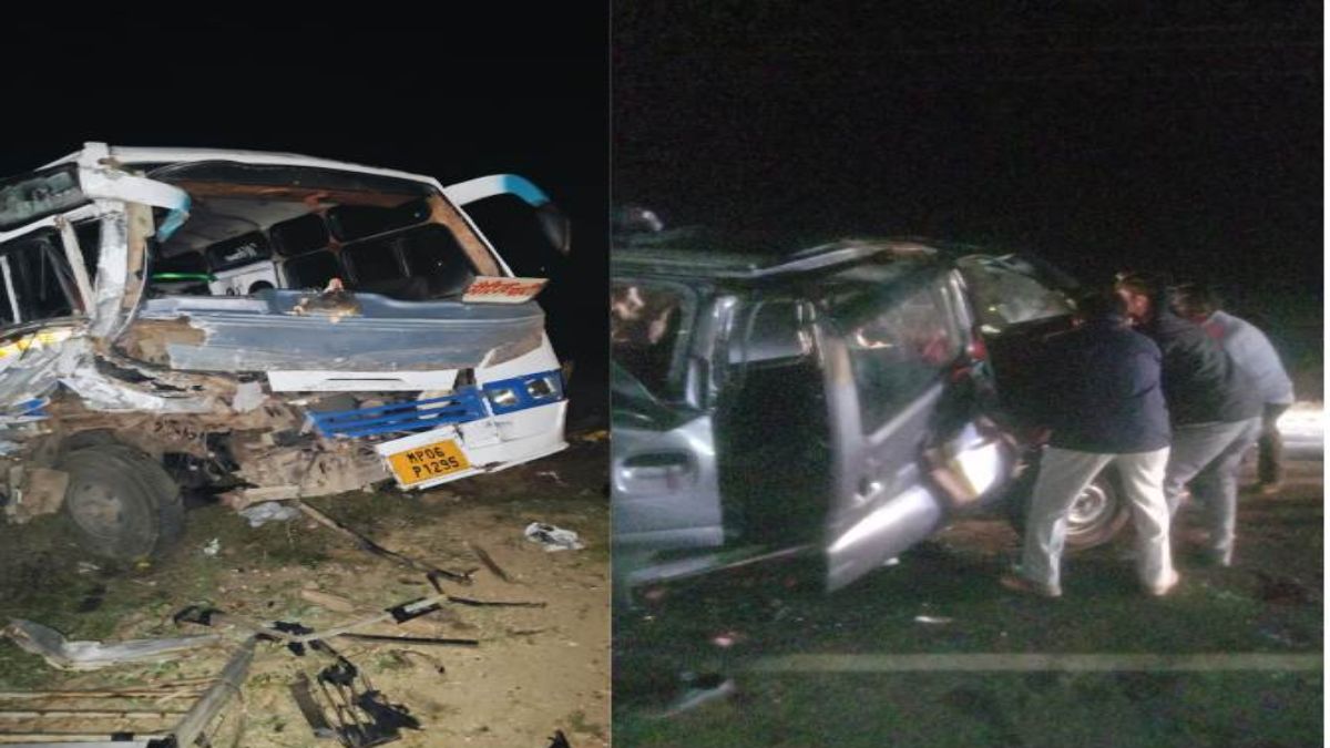 MP भीषण सड़क हादसे में 5 मौतः भिंड में नेशनल हाइवे में बस और कार में हुई सीधी भिड़ंत, 7 लोग घायल