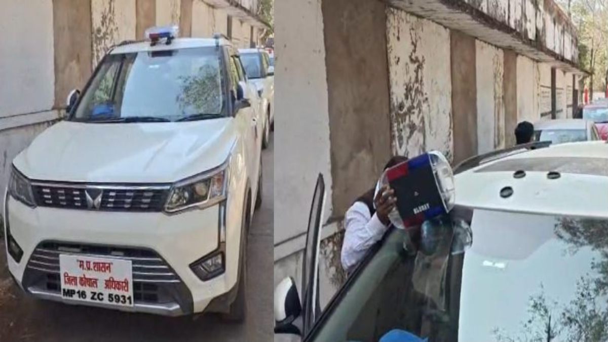 जिला कोषाधिकारी की गाड़ी से लालबत्ती हटाईः कलेक्टर से शिकायत के बाद SDM ने की कार्रवाई, RTO ने गाड़ी का चालान भी बनाया