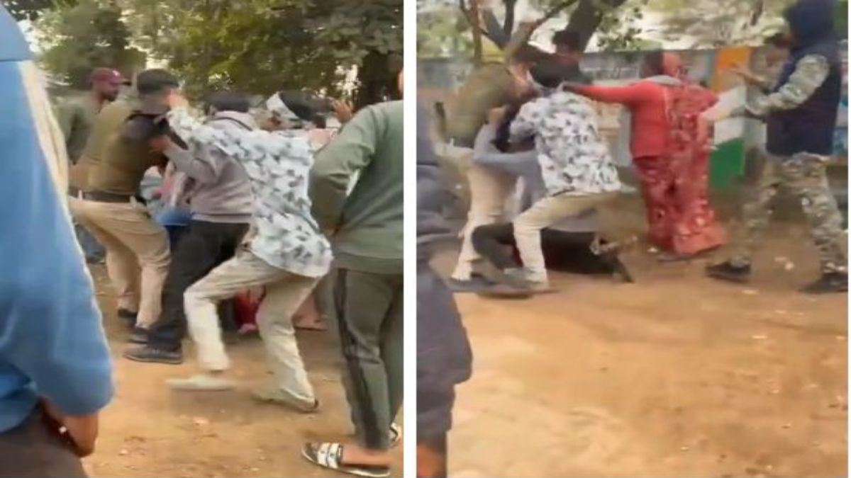 वाहन चेकिंग के दौरान पुलिसकर्मी और ग्रामीणों में मारपीटः आरक्षक घायल, विरोध में धरने पर बैठे ग्रामीण