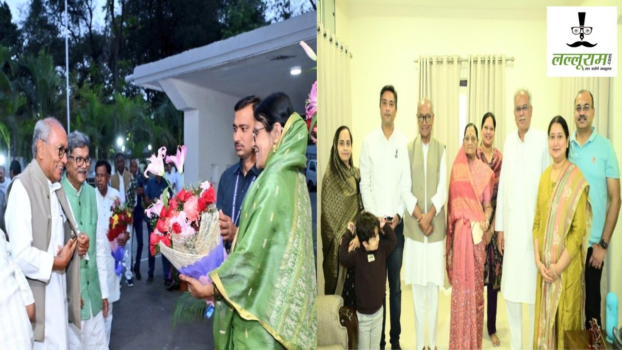 खास तस्वीरें : दिग्विजय सिंह पहुंचे बघेल और महंत के निवास, परिवारवालों से की मुलाकात