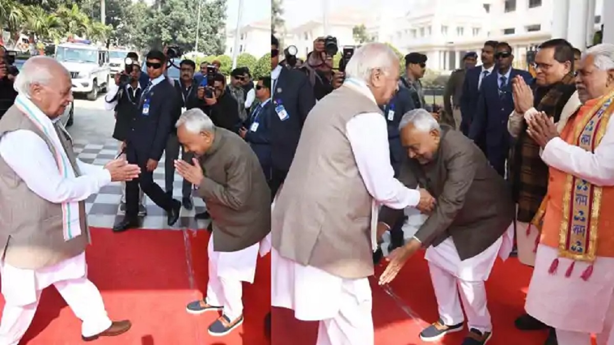 पहले कंधे पर रखा था हाथ अब झुककर छुए पैर…सोशल मीडिया पर वायरल हो रही CM नीतीश और राज्यपाल की यह तस्वीर