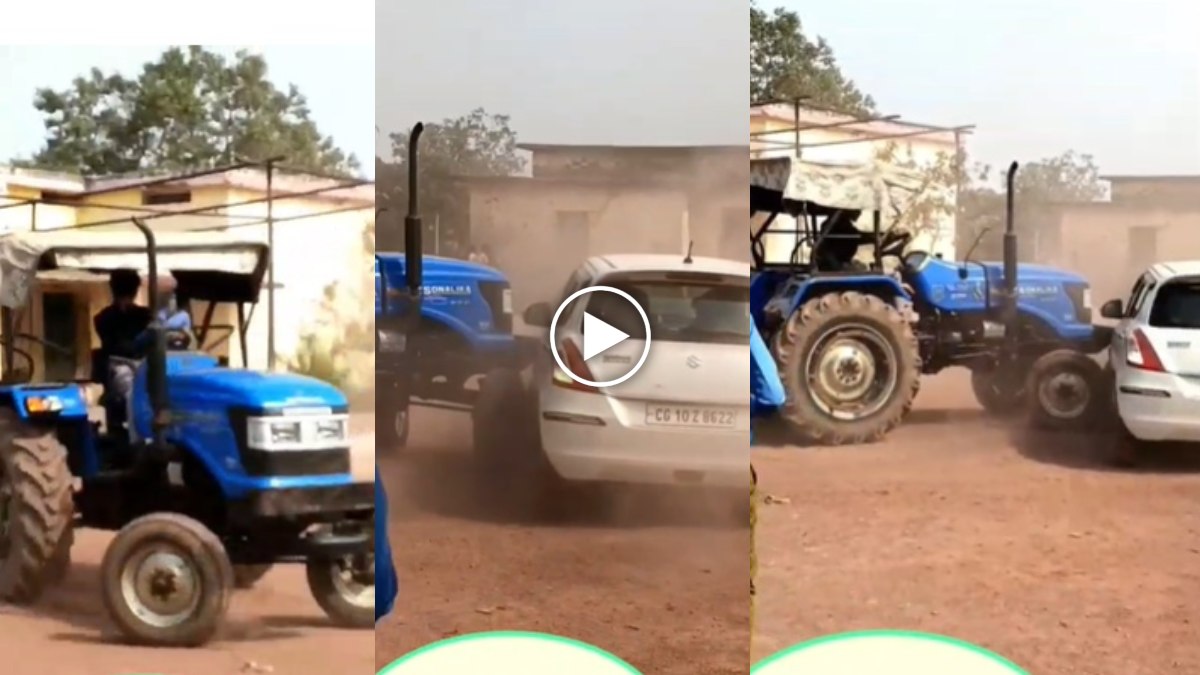 रीलबाजी के चक्कर में मौत को दावत : स्कूल की विदाई पार्टी में छात्रों का खतरनाक स्टंट, ट्रैक्टर-कार की हुई टक्कर, बाल-बाल बचे छात्र