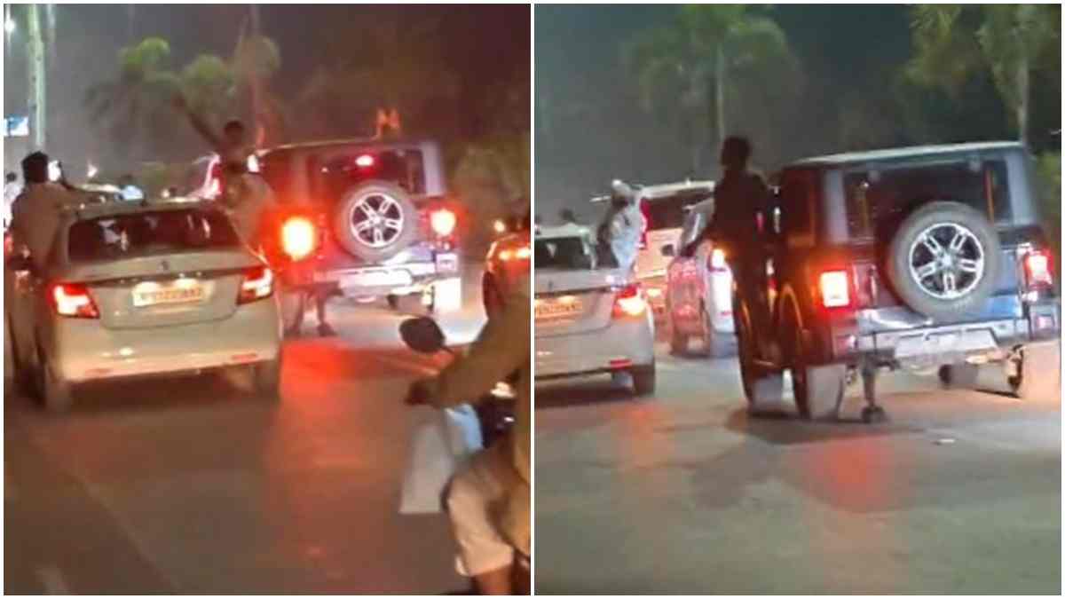 इंदौर की सड़कों पर युवाओं का जानलेवा स्टंट: थार और इनोवा में लटककर मचाया हुड़दंग, Video वायरल 