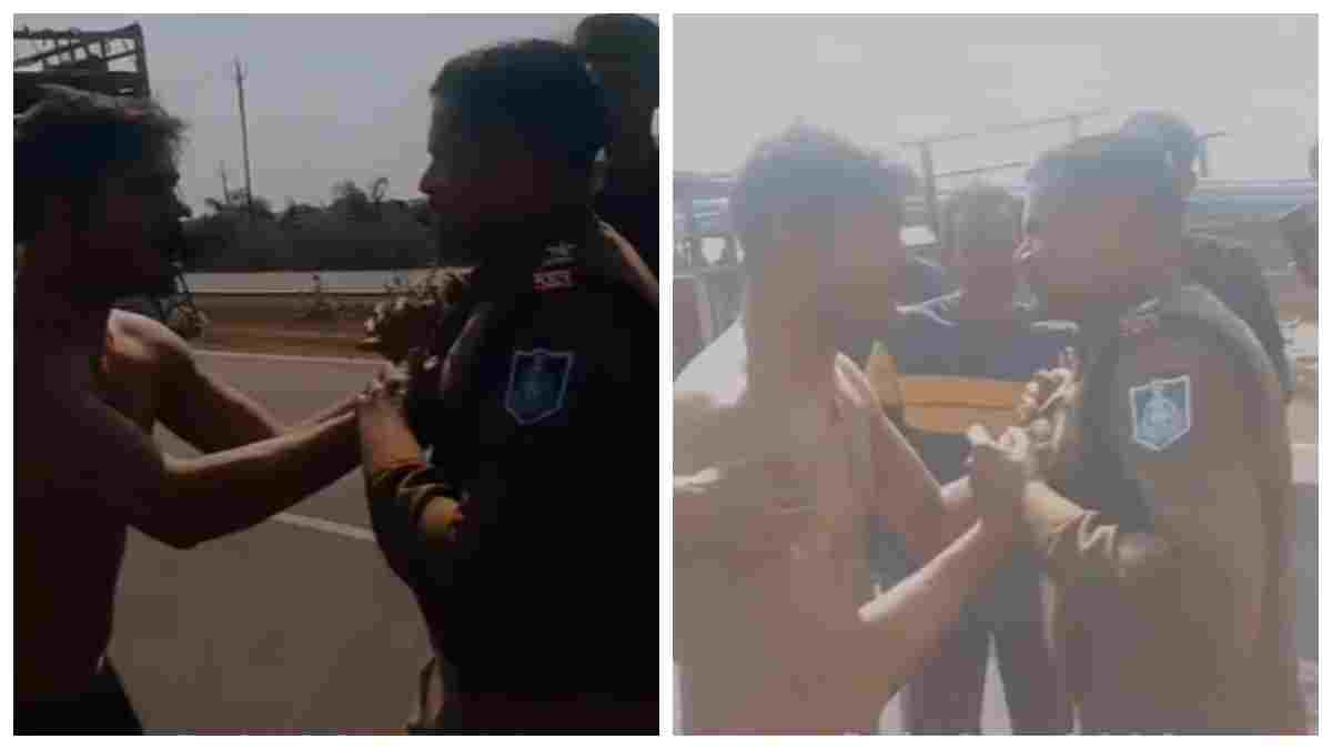 मदद के बदले अभद्रता: नशे में धुत हेल्पर ने इंस्पेक्टर का कॉलर पकड़कर खींचा, वीडियो वायरल 