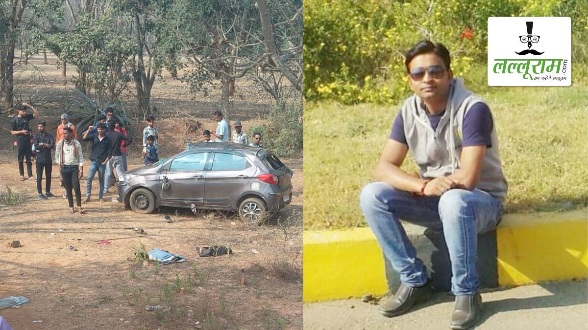 कुत्ते को बचाने के प्रयास में पलटी कार: व्यापारी की मौके पर हुई मौत, पत्नी और 2 बच्चों की हालत गंभीर