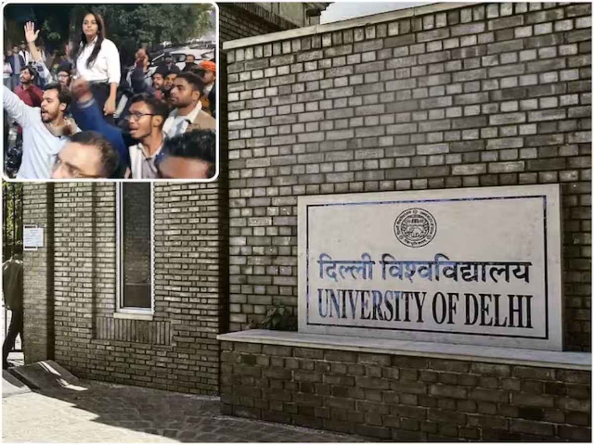 UGC पर दिल्ली यूनिवर्सिटी में प्रोटेस्ट के दौरान महिला पत्रकार से मारपीट, लेफ्ट-राइट विंग आमने-सामने, रात तक चलता रहा हंगामा