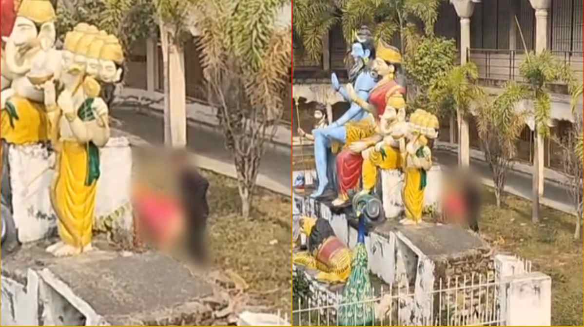रामवन मंदिर में खुलेआम अय्याशी: भगवान की मूर्ति के पीछे कपल ने किया गंदा काम, Video Viral होते ही मचा हड़कंप