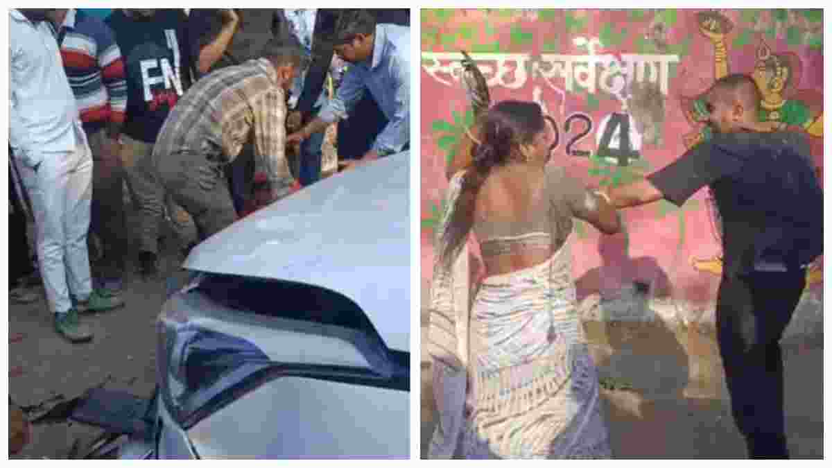 आर्मी मेजर की तेज रफ्तार कार ने 5 वाहनों को उड़ाया, 4 घायल; गुस्साई भीड़ और महिला ने चप्पलों से की पिटाई, Video वायरल